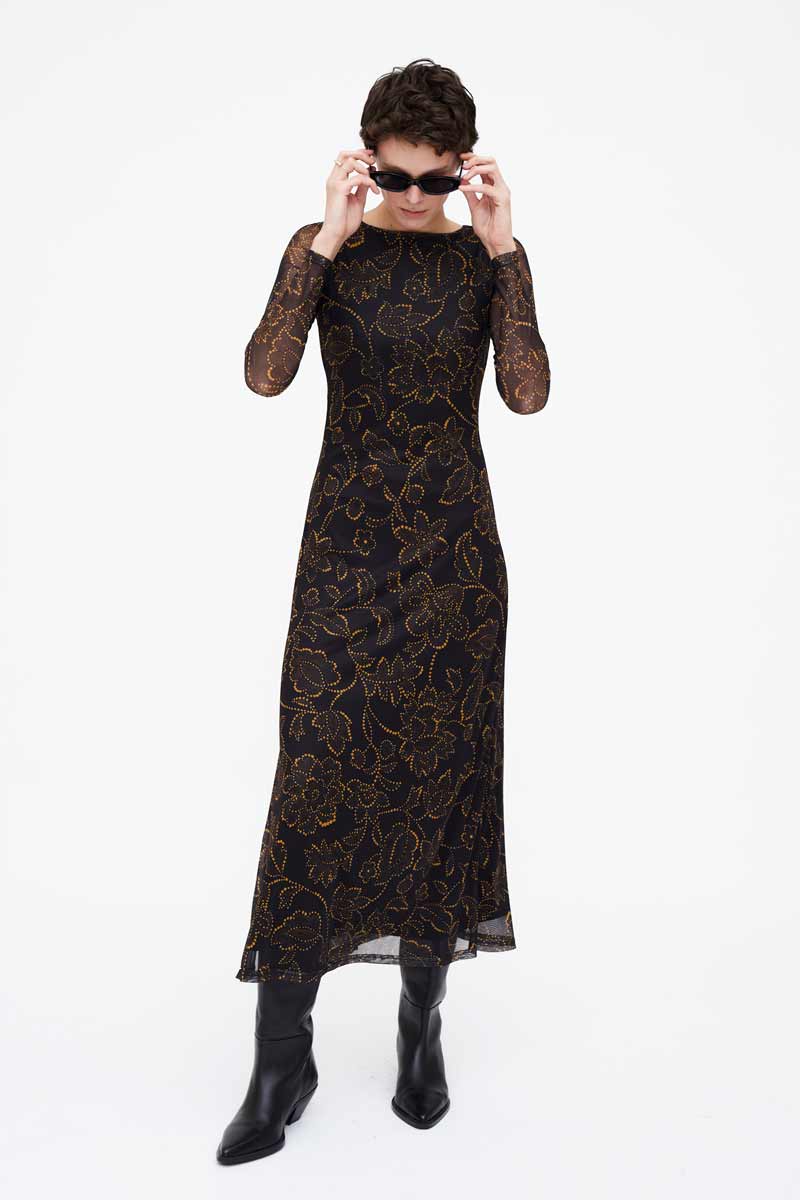 VESTIDO ESTAMPADO DE GASA