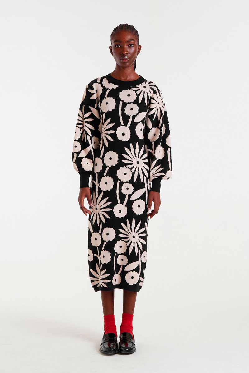 VETIDO DE PUNTO ESTAMPADO FLORES