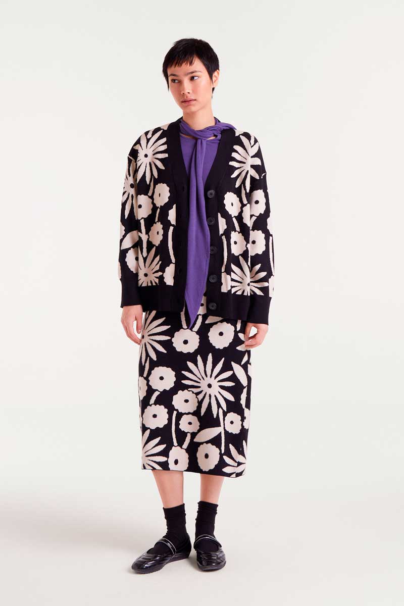 FALDA PUNTO ESTAMPADA FLORES