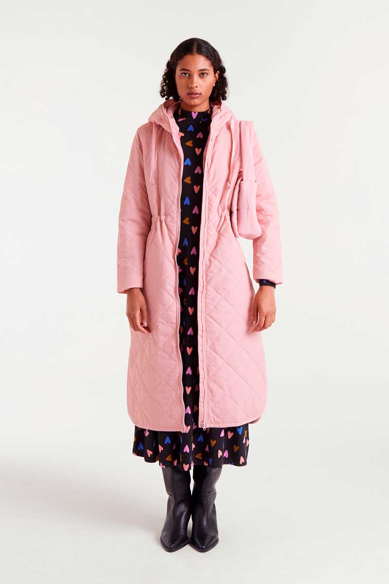 ABRIGO LARGO ACOLCHADO CON CAPUCHA