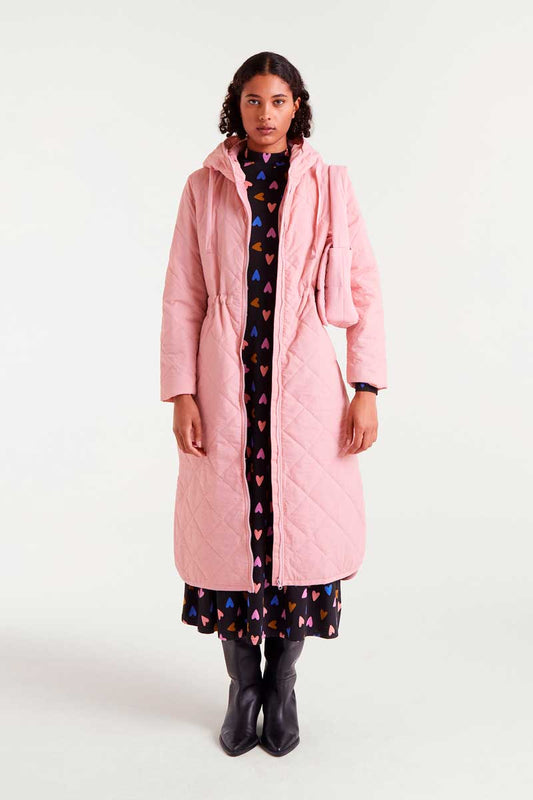 ABRIGO LARGO ACOLCHADO CON CAPUCHA