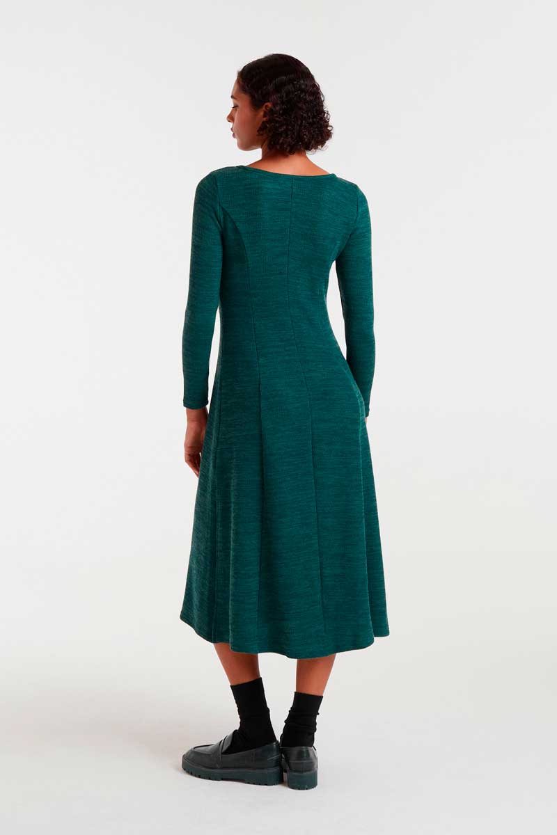 VESTIDO MIDI PUNTO CANALE VERDE