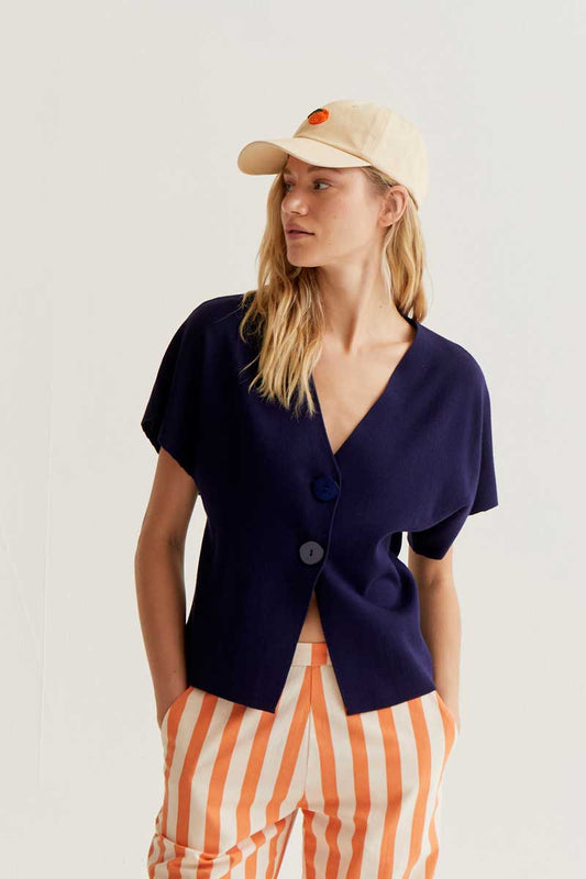 CARDIGAN DE PUNTO AZUL MARINO