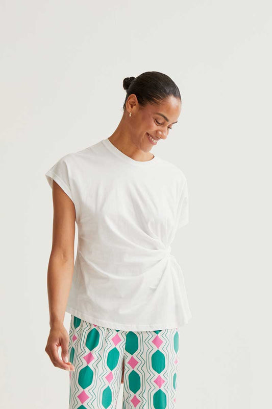 CAMISETA ALGODON BLANCA NUDO