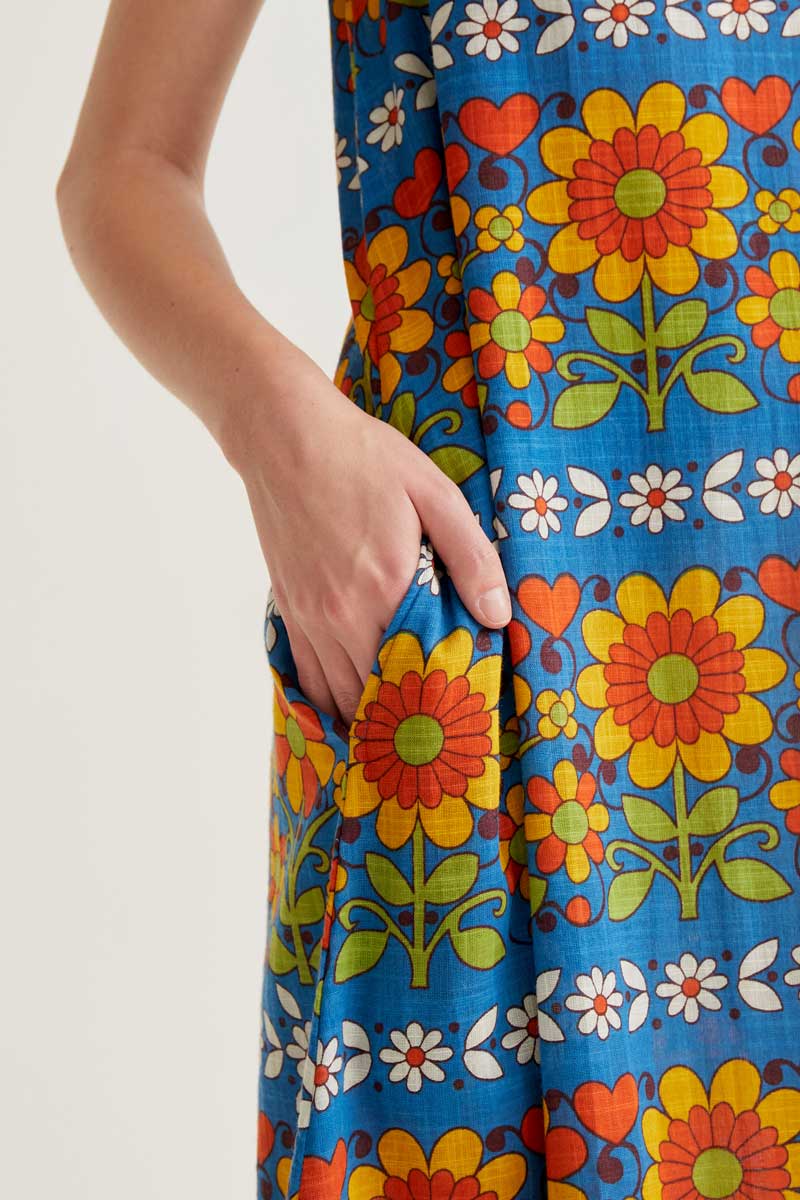VESTIDO LARGO ESTAMPADO FLORES