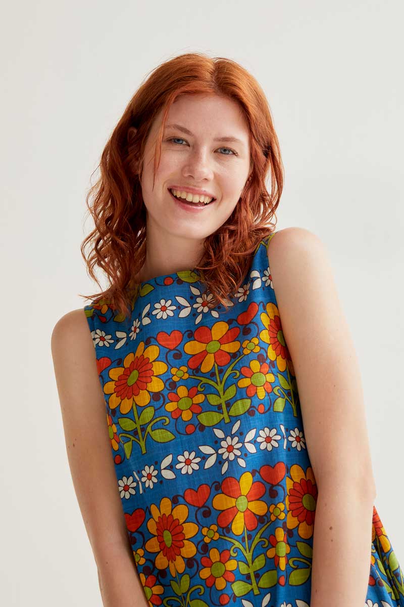 VESTIDO LARGO ESTAMPADO FLORES