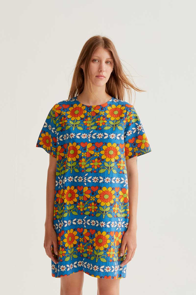 VESTIDO CORTO ESTAMPADO FLORES
