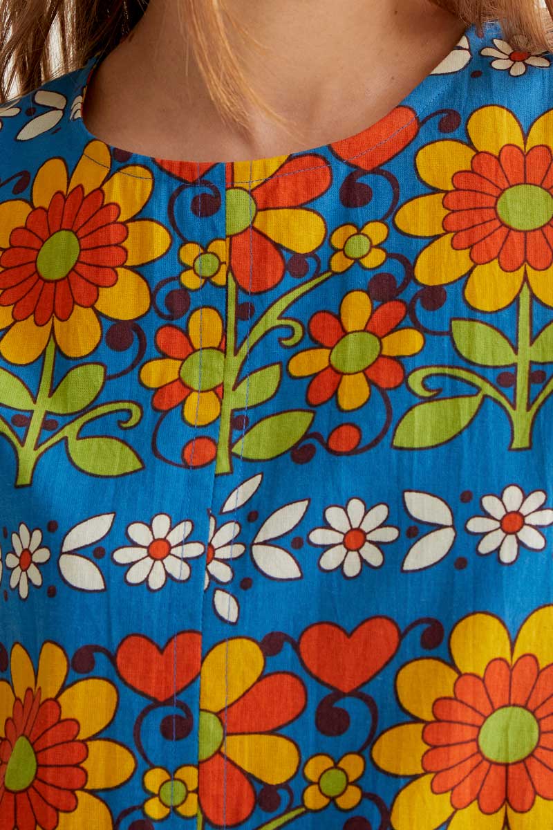 VESTIDO CORTO ESTAMPADO FLORES