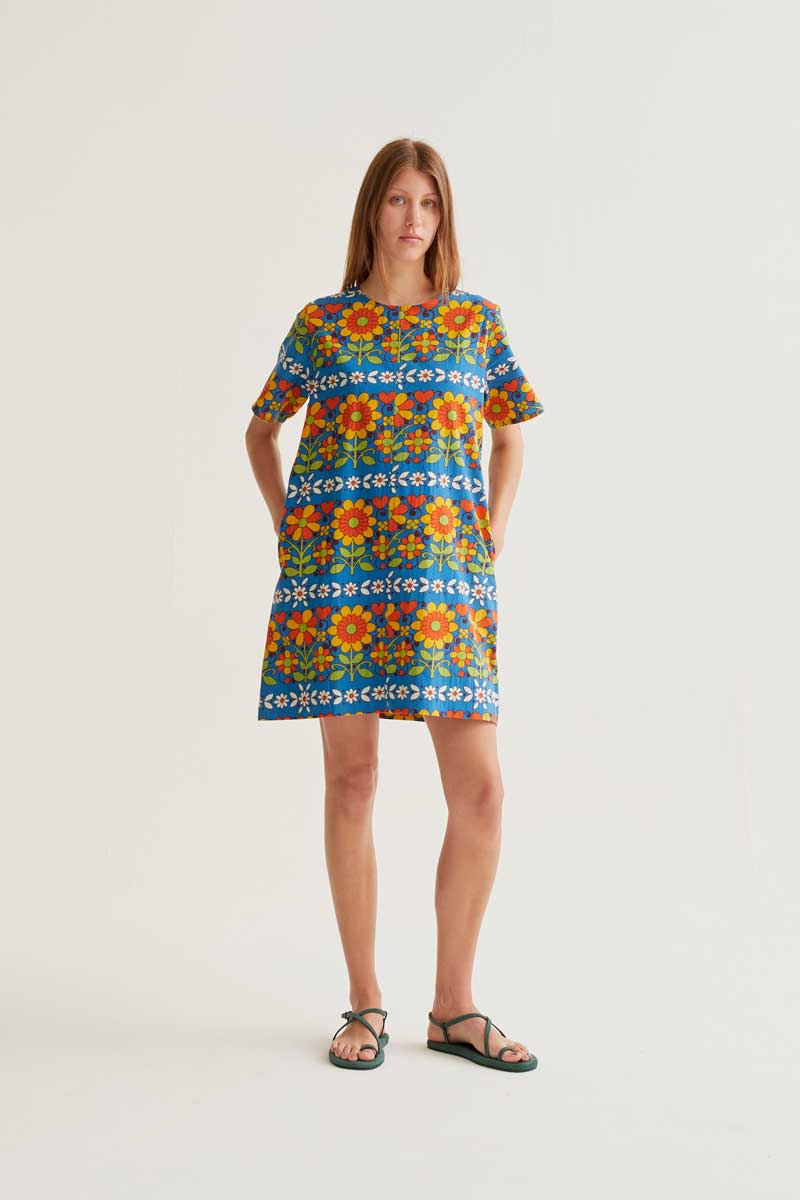 VESTIDO CORTO ESTAMPADO FLORES