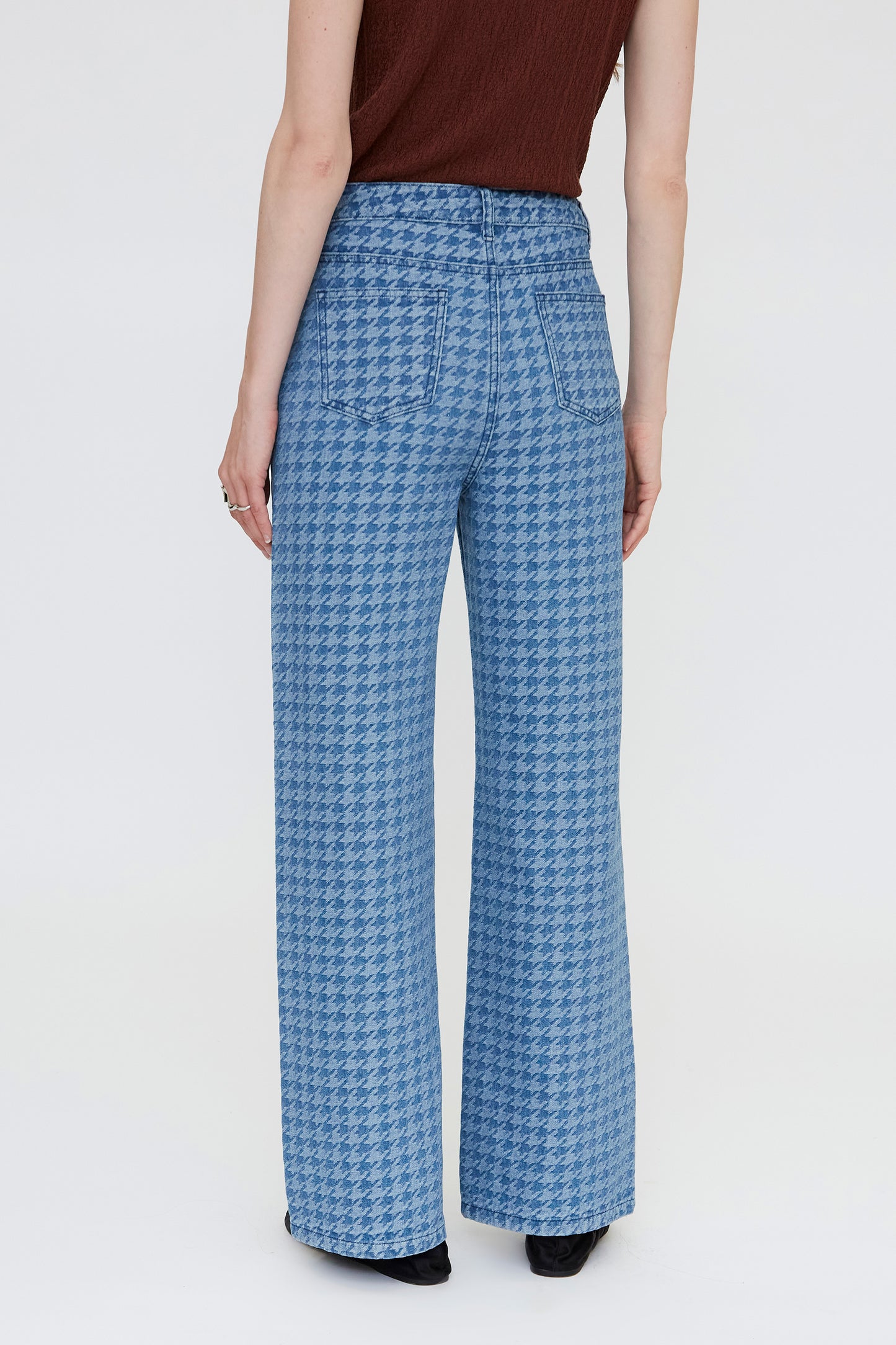 VAQUERO ESTAMPADO PATA DE GALLO AZUL