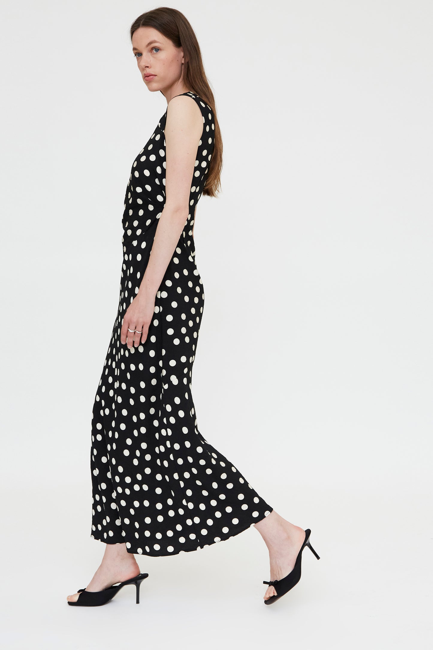 VESTIDO LARGO ESTAMPADO LUNARES