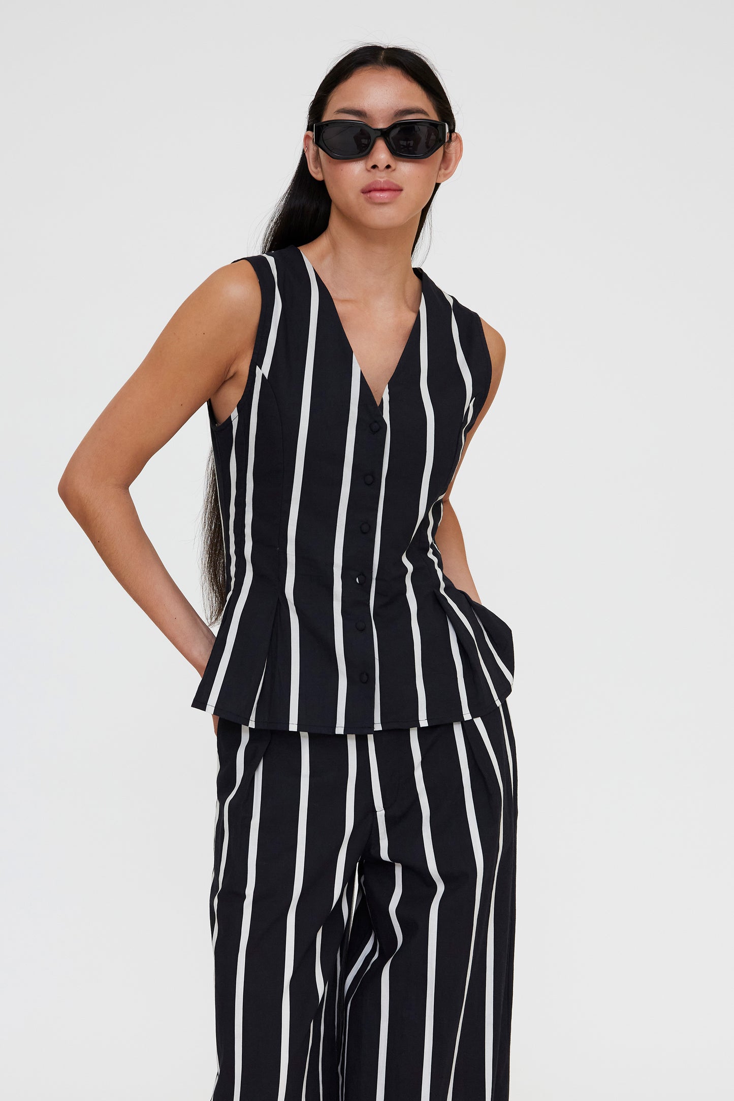 CHALECO ESTAMPADO RAYAS