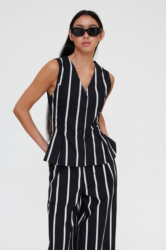 CHALECO ESTAMPADO RAYAS