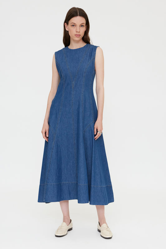 VESTIDO MIDI EVASÉ VAQUERO
