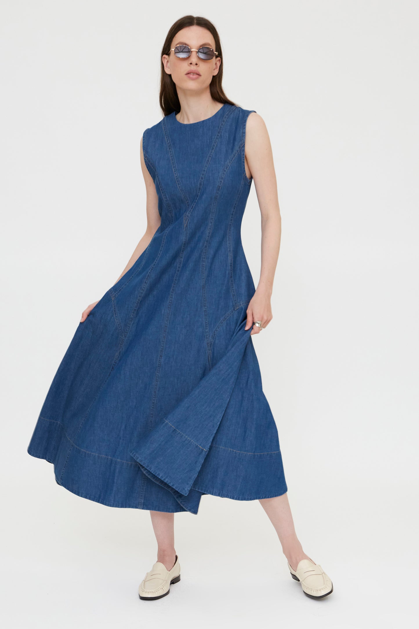VESTIDO MIDI EVASÉ VAQUERO