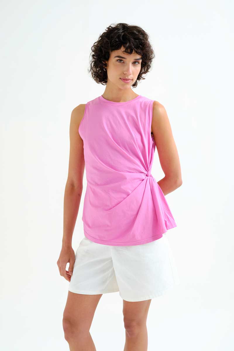 CAMISETA SIN MANGAS DETALLE DRAPEADO