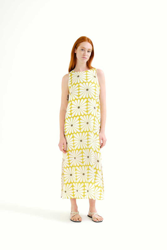 VESTIDO LARGO ESTAMPADO FLORES