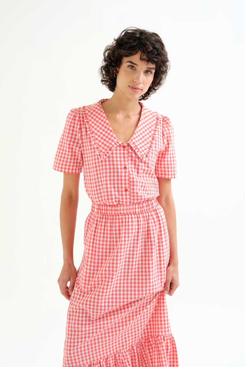 CAMISA CUADROS VICHY ROJO