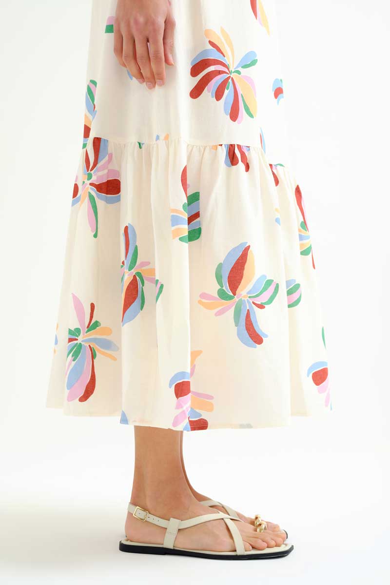 VESTIDO LARGO ESTAMPADO FLORES