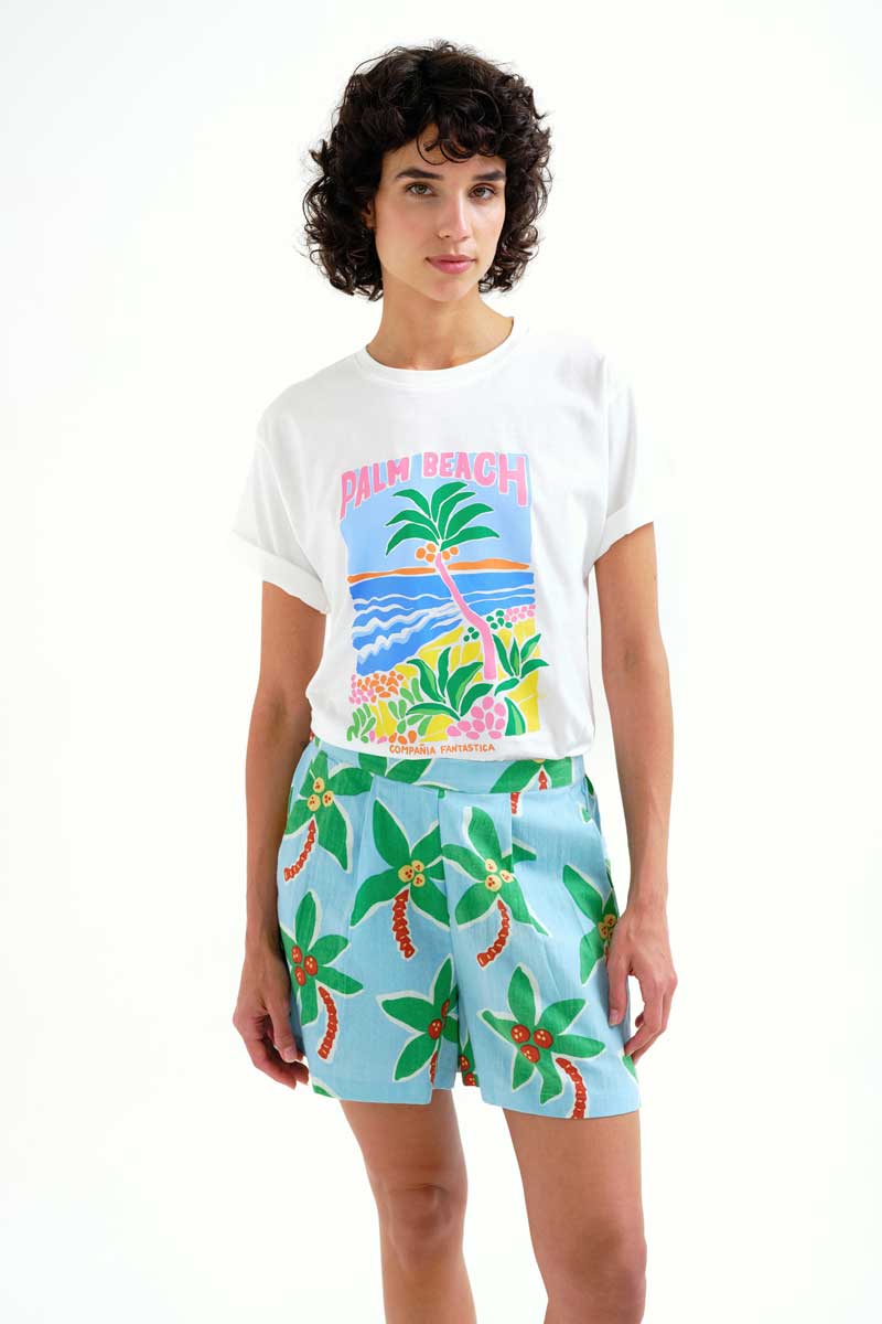 CAMISETA CON ESTAMPADO PALMERAS
