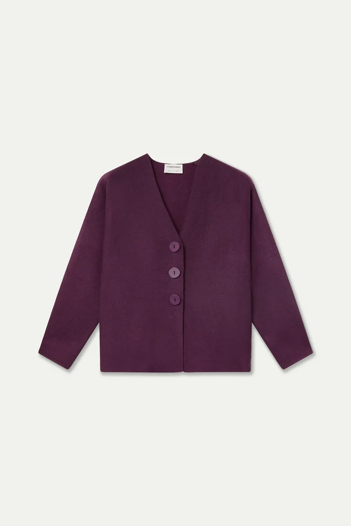 CARDIGAN VERDE BERENJENA