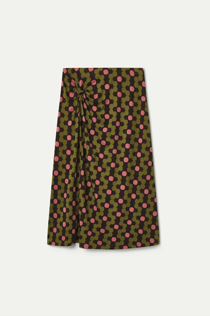 FALDA MIDI ESTAMPADA