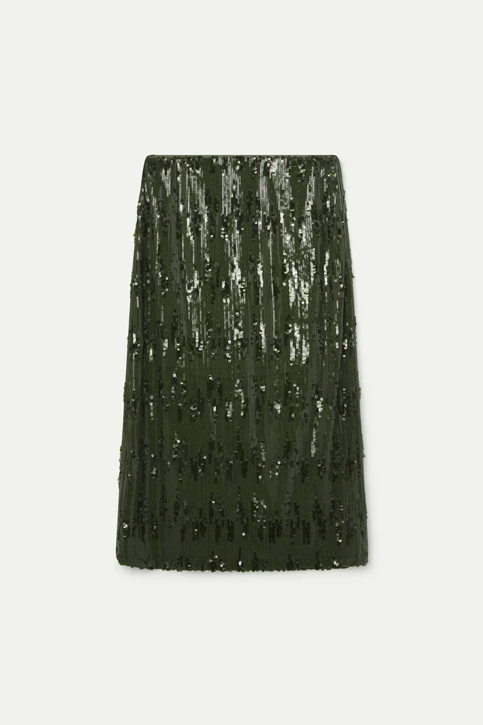 FALDA MIDI DE LENTEJUELAS VERDE