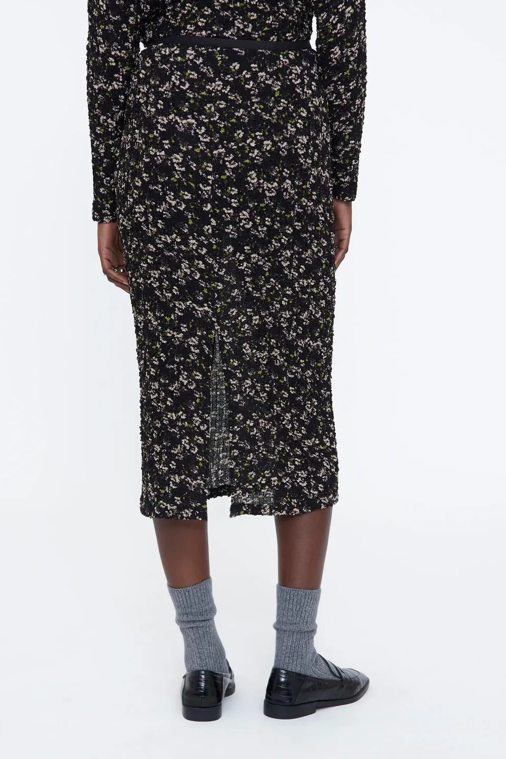 FALDA MIDI ESTAMPADA FLORES