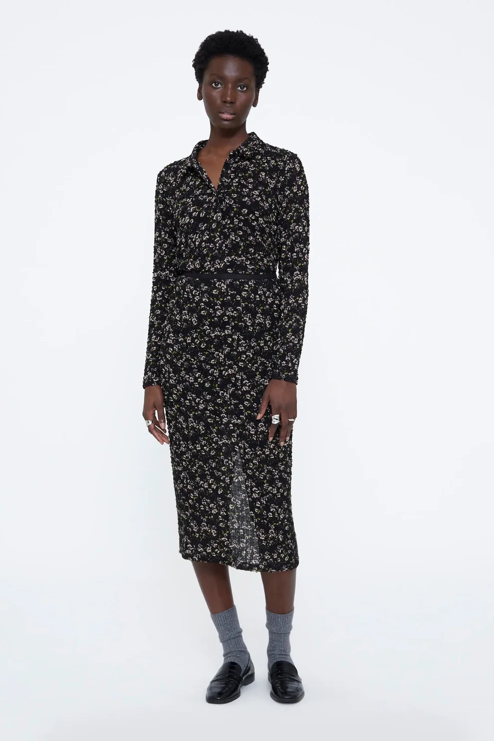 FALDA MIDI ESTAMPADA FLORES