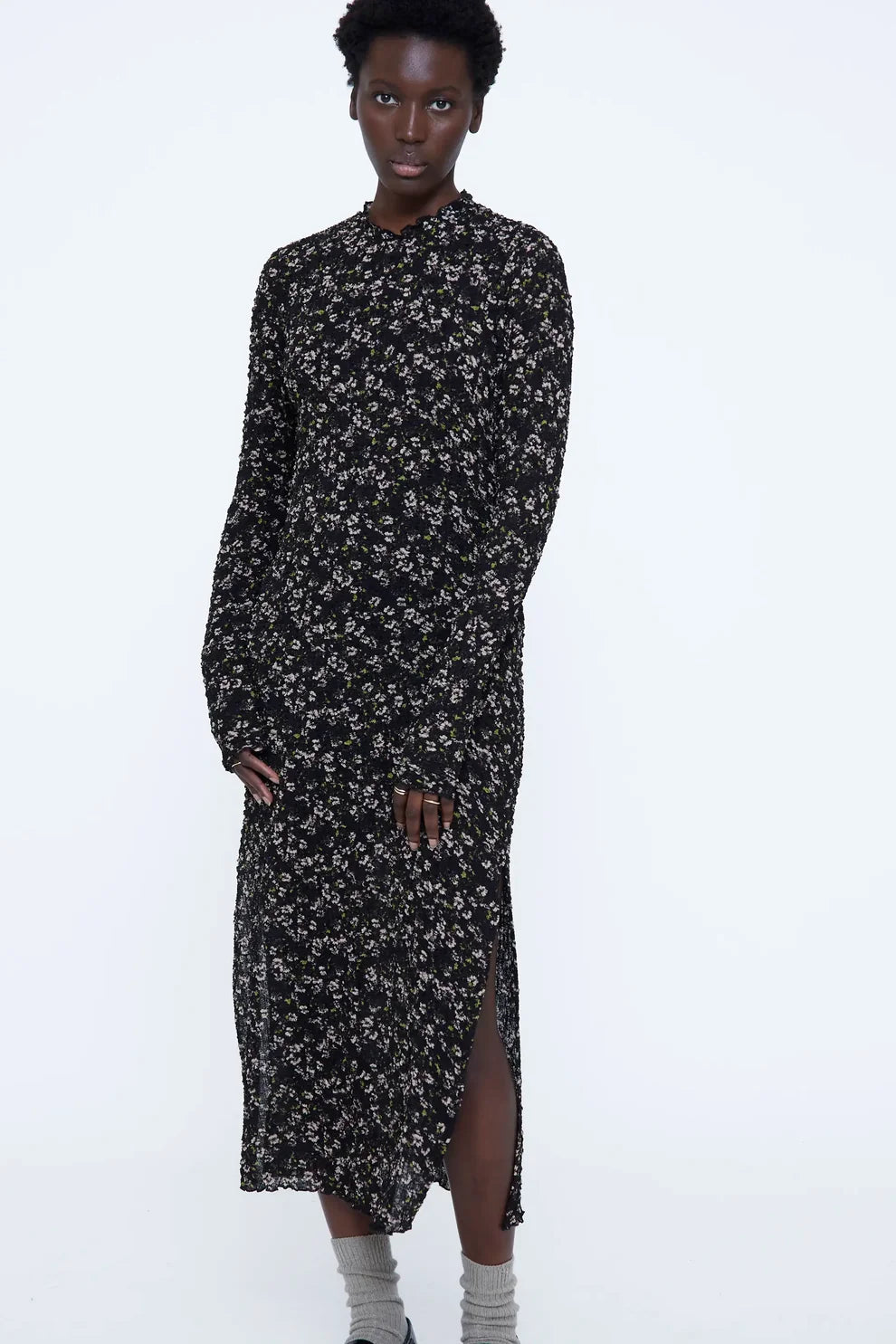 VESTIDO MIDI ESTAMPADO FLORES