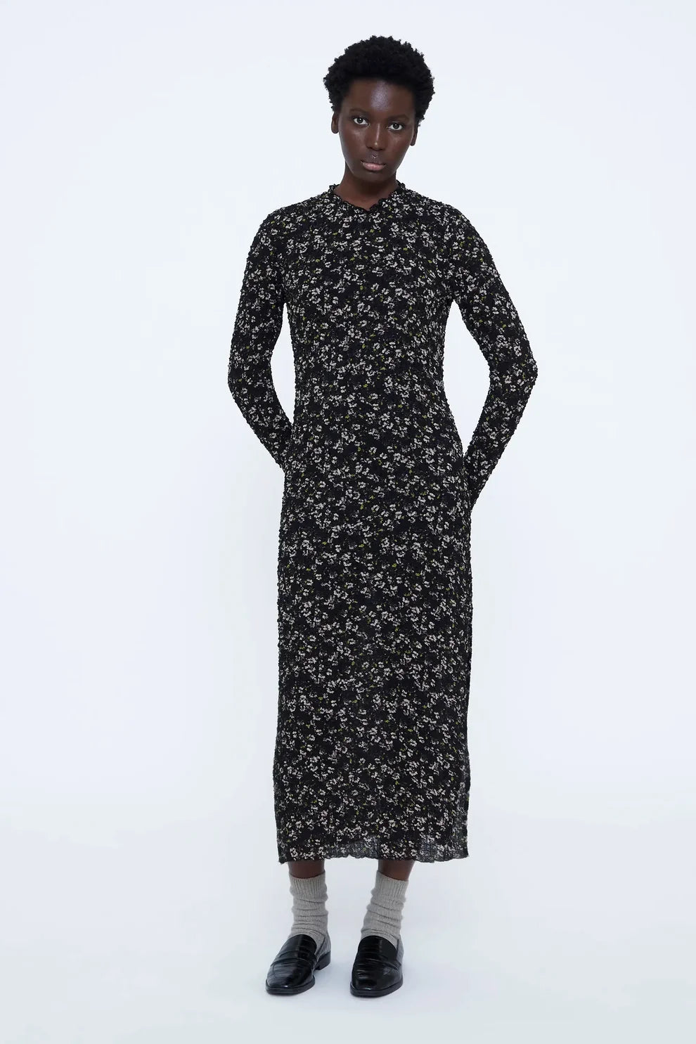 VESTIDO MIDI ESTAMPADO FLORES