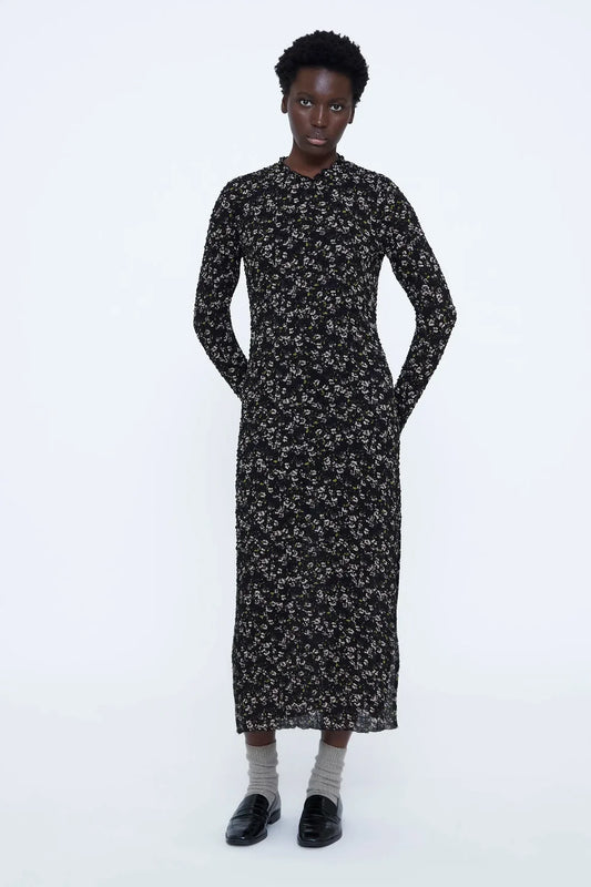 VESTIDO MIDI ESTAMPADO FLORES