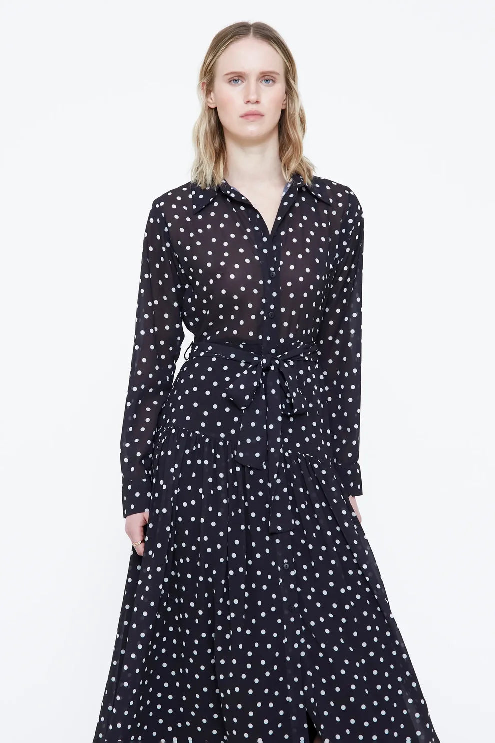 VESTIDO MIDI ESTAMPADO DE LUNARES