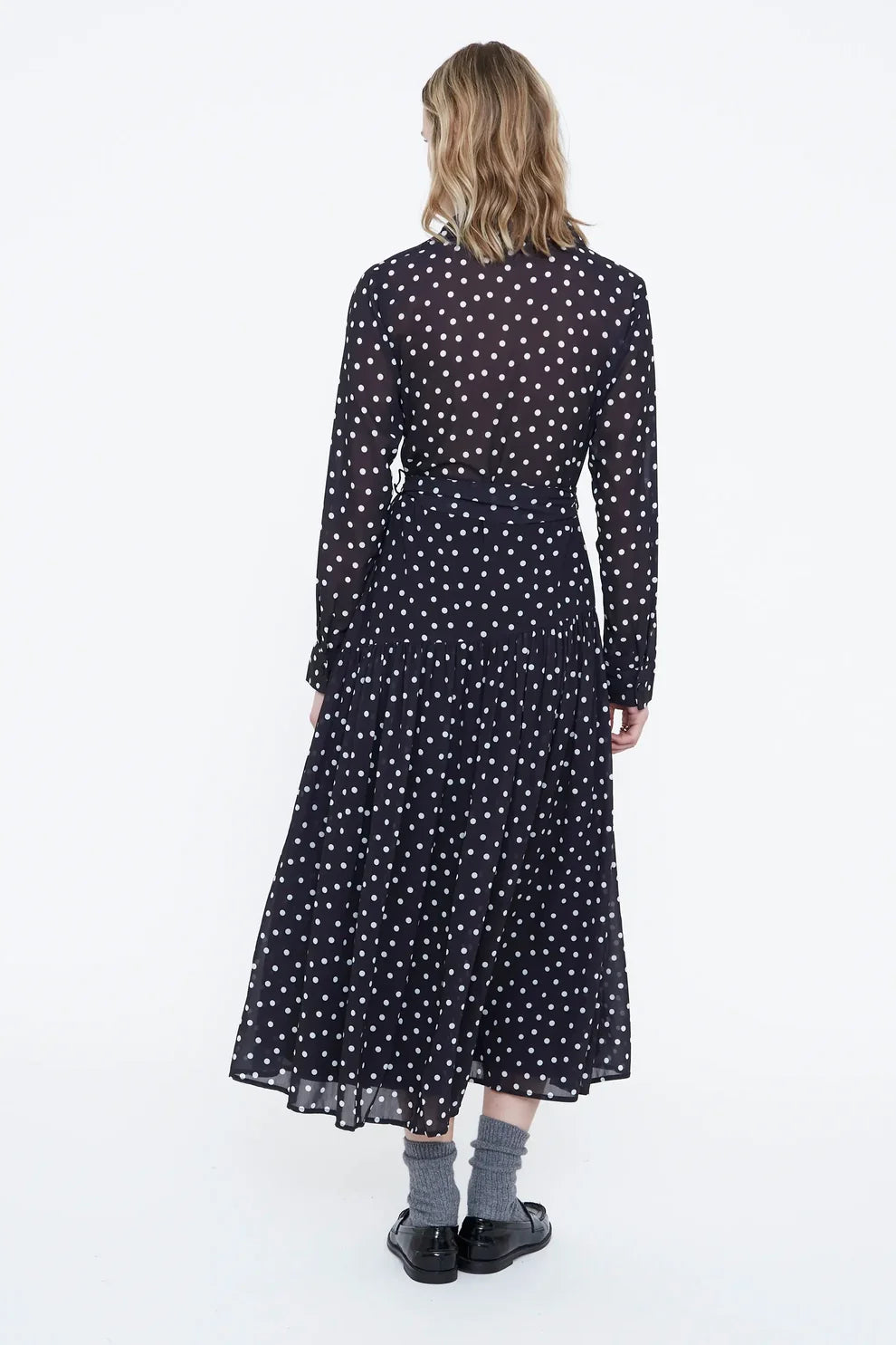 VESTIDO MIDI ESTAMPADO DE LUNARES