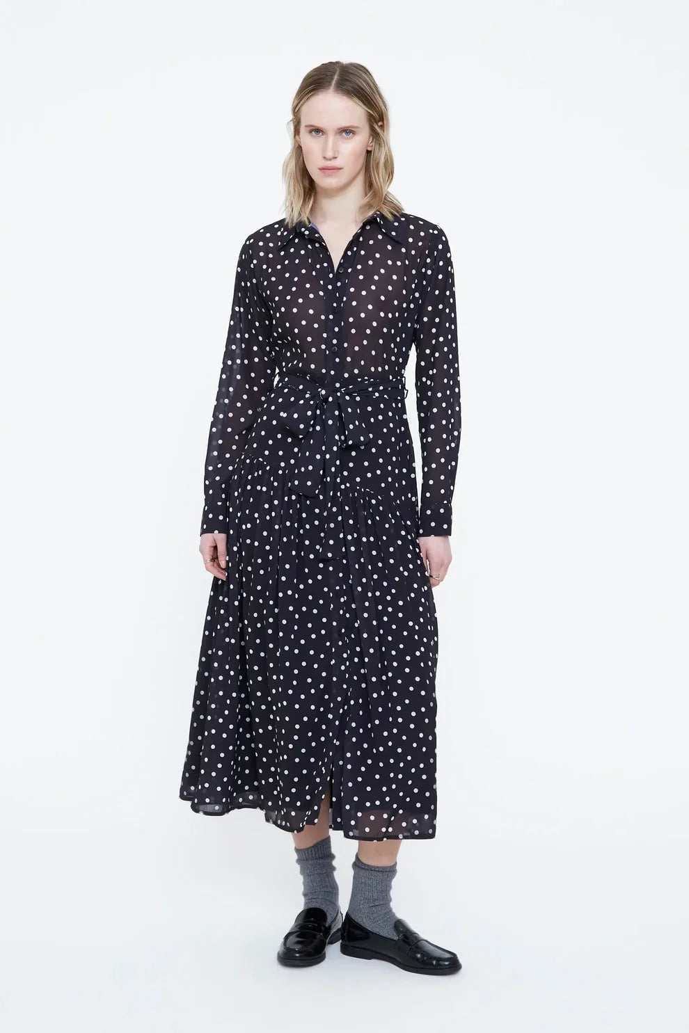 VESTIDO MIDI ESTAMPADO DE LUNARES