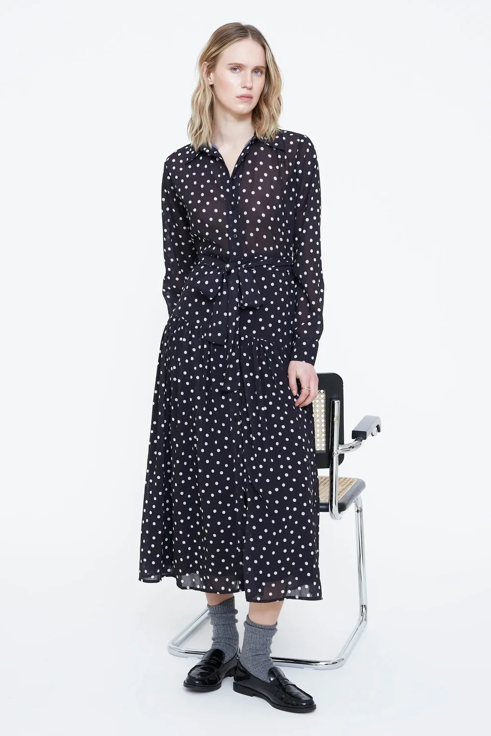 VESTIDO MIDI ESTAMPADO DE LUNARES