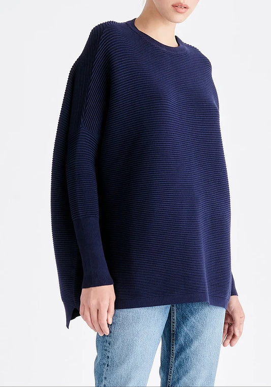 JERSEY DE PUNTO OVERSIZE AZUL MARINO
