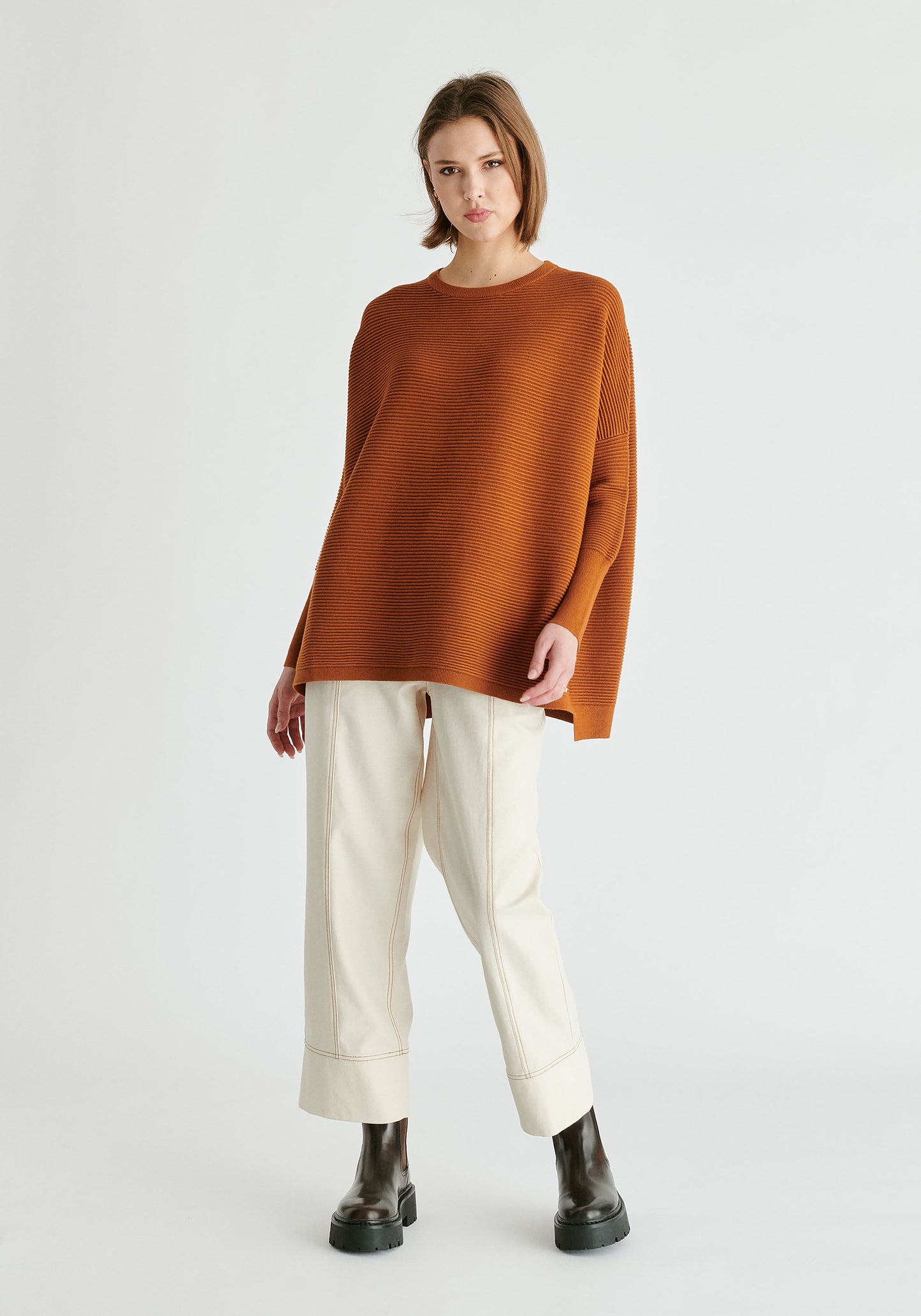 JERSEY OVERSIZE CANALE MARRON