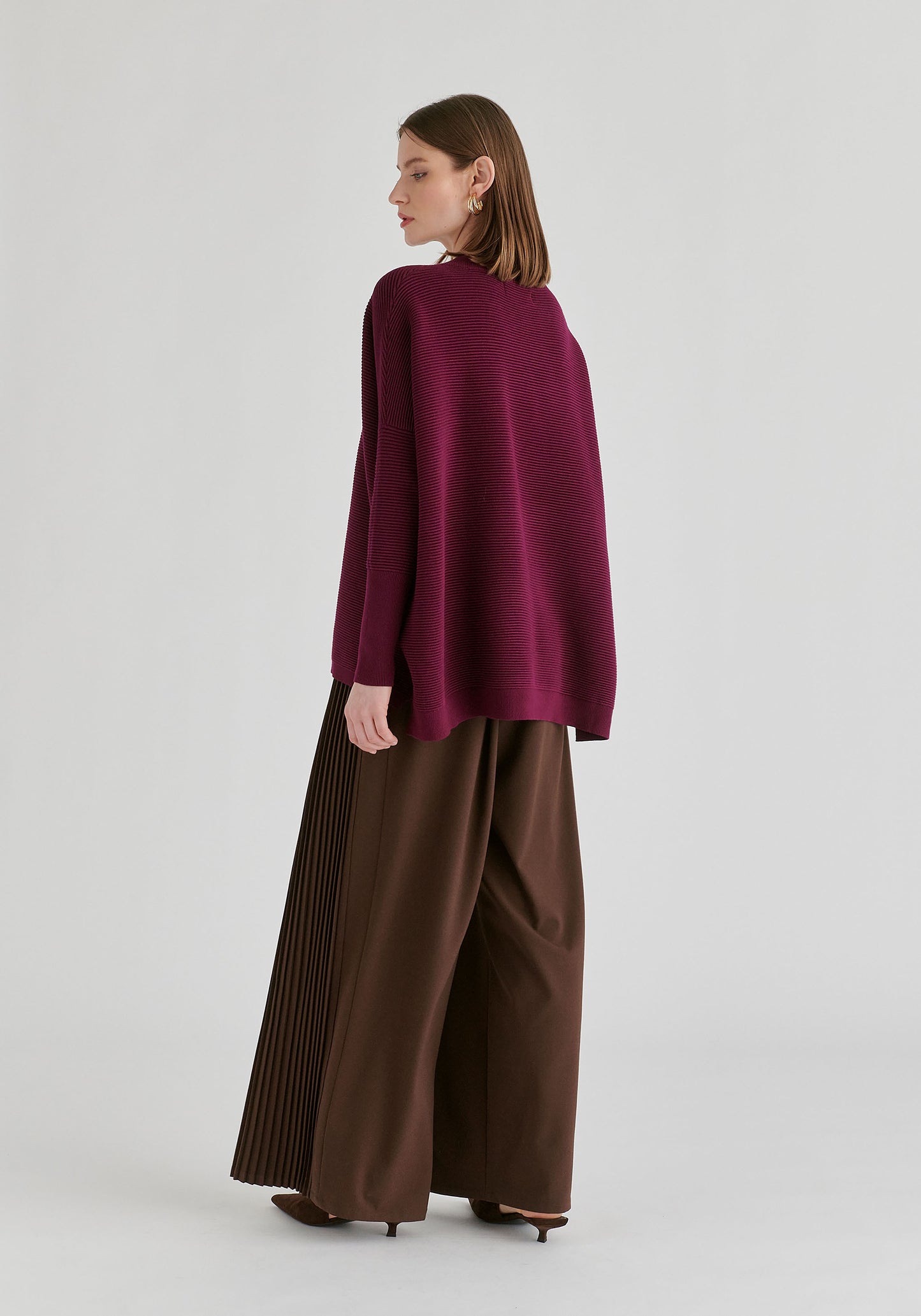 JERSEY DE PUNTO OVERSIZE VINO