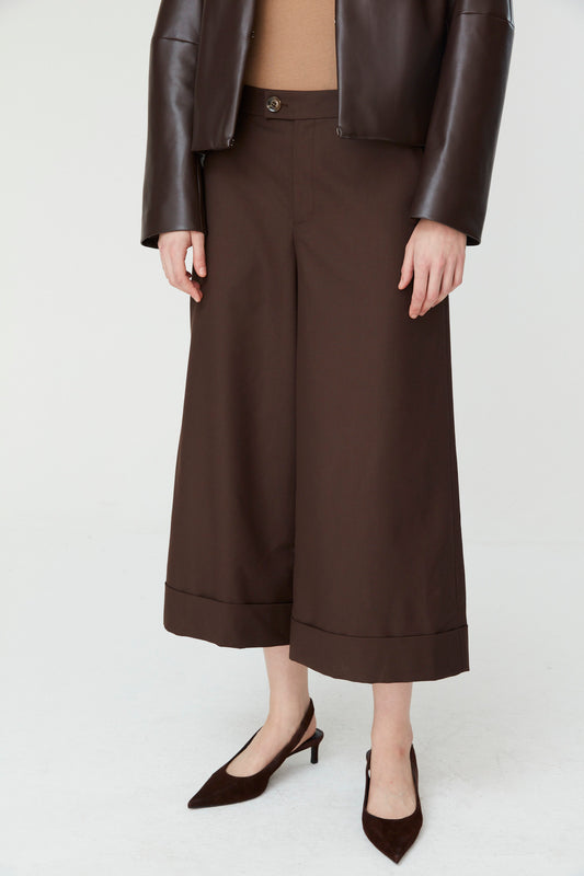 PANTALON CULOTTE MARRON