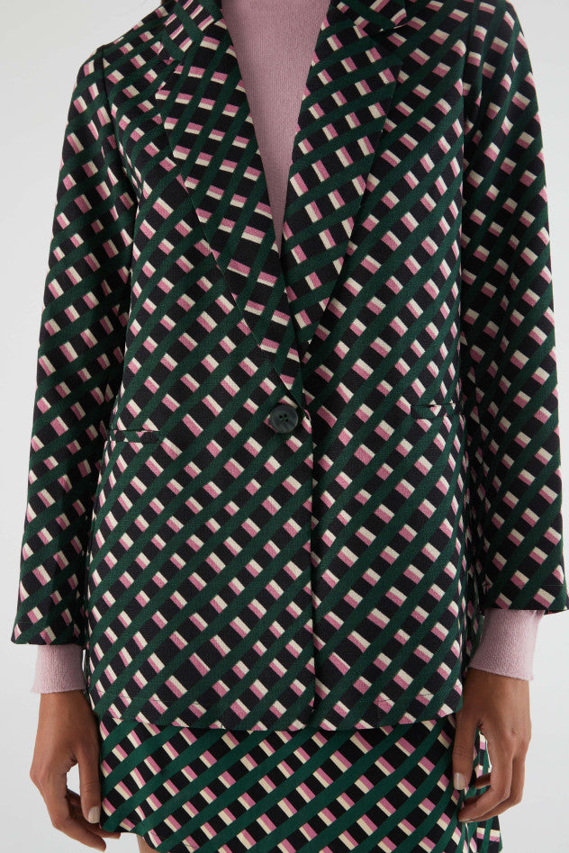 BLAZER CON ESTAMPADO GEOMETRICO