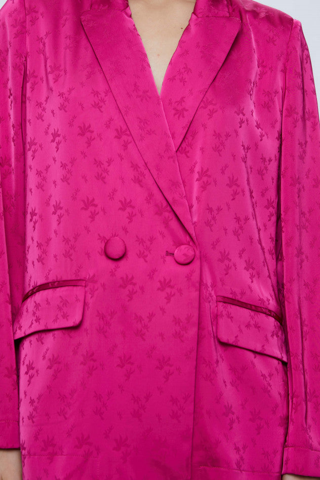 BLAZER FLUIDA EN JACQUARD ROSA