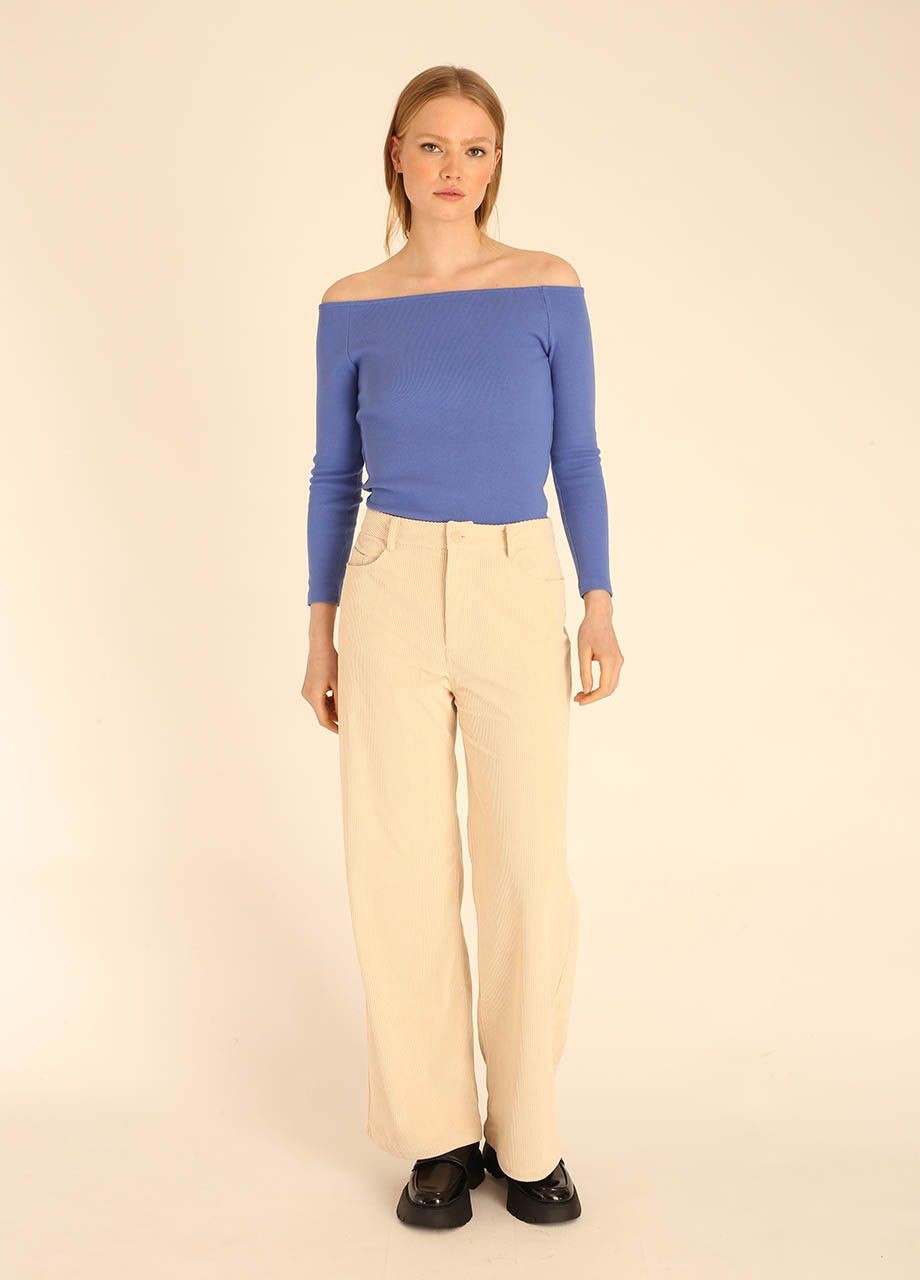 CORDUROY LONG TROUSERS BEIGE