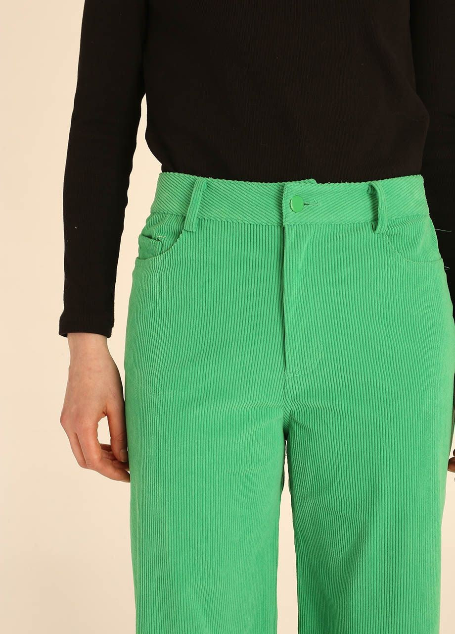 CORDUROY LONG TROUSERS GREEN