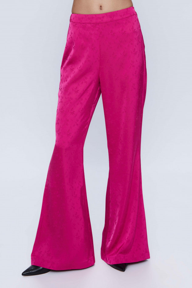 PANTALÓN DE TRAJE FLUIDO EN JACQUARD ROSA