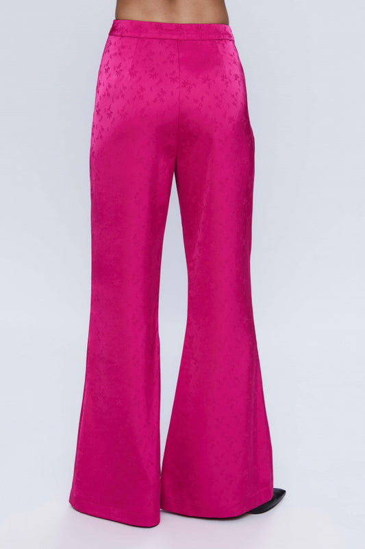 PANTALÓN DE TRAJE FLUIDO EN JACQUARD ROSA