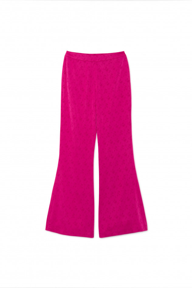 PANTALÓN DE TRAJE FLUIDO EN JACQUARD ROSA